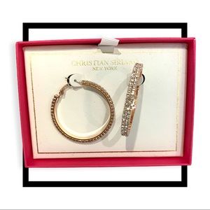 Rose Gold Hoop Earrings NWT